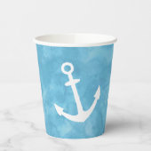 Nautisch Anker Blauw Baby shower Papieren Bekers (Links)