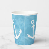 Nautisch Anker Blauw Baby shower Papieren Bekers (Rechts)