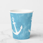Nautisch Anker Blauw Baby shower Papieren Bekers (Voorkant)