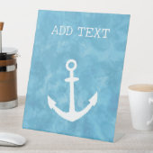 Nautisch Anker Blauw Baby shower Reclamebord Met Voetstuk (Insitu)