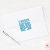 Nautisch Anker Blauw Baby shower Vierkante Sticker (Envelop)