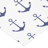 Nautisch anker blauw blauw wit patroon modern medium tafelloper (Hoek)