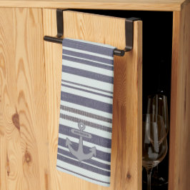 Nautisch Anker Blauw Denim & Wit Theedoek