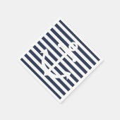 Nautisch anker blauw en witte strepen bruiloft servet (Hoek)