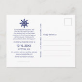 Nautisch Anker Blauw Huwelijk Verander de Datum Aankondigingskaart (Achterkant)