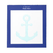 Nautisch Anker & Blauw Lijst Eenvoudig Notitieblok (Voorkant)