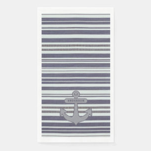 Nautisch anker Blue Denim Stripe Servet