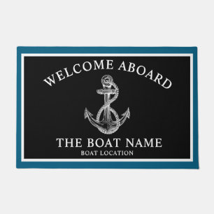Nautisch Anker Boot & Kapiteinsnaam, Zeilcadeaus Deurmat