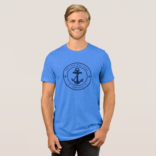 Nautisch Anker Boot Naam Boottocht Aangepast Tri-Blend Shirt (Voorkant volledig)