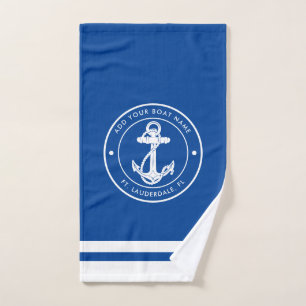 Nautisch Anker Boot Naam Elke Kleur Handdoek