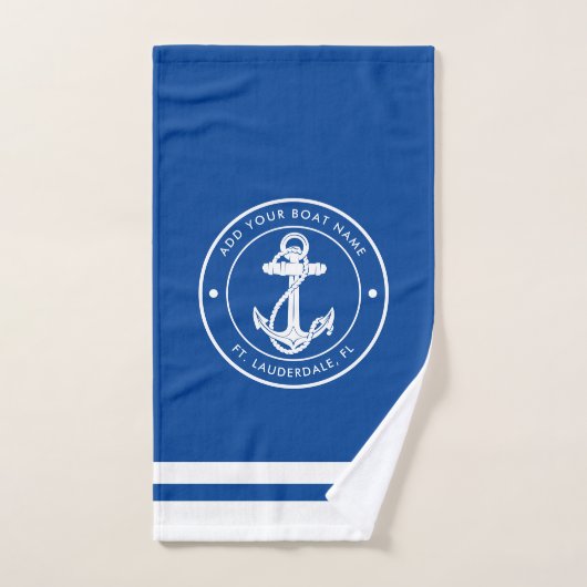 Nautisch Anker Boot Naam Elke Kleur Handdoek (Handdoek)