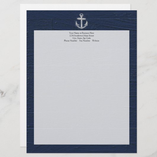  Nautisch Anker Briefhoofd Ontwerp (Voorkant / Achterkant)