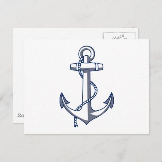 Nautisch anker briefkaart (Voorkant / Achterkant)