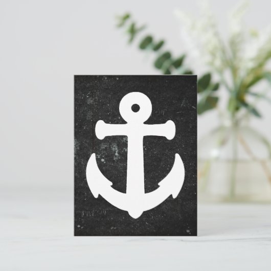 Nautisch Anker Briefkaart w Chalkboard Achtergrond (Staand voorkant)