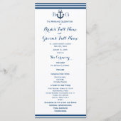 Nautisch anker bruiloft programma programmakaart (Voorkant)