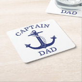 Nautisch anker Captain Dad Kartonnen Onderzetters (Schuin)