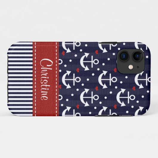 Nautisch anker Case-Mate iPhone case (Achterkant (horizontaal))