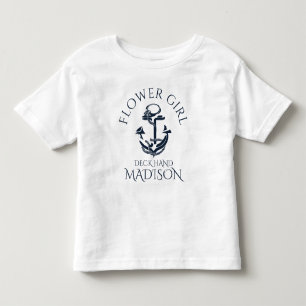 Nautisch Anker Crew Bloemenmeisje Kinder Shirts