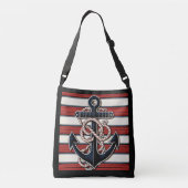 Nautisch anker crossbody tas (Achterkant)