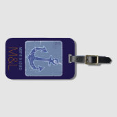 nautisch anker/cruise-gepersonaliseerd bagagelabel (Voorkant (horizontaal))