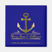 Nautisch Anker Cruise Schip Bruiloft Favor Navy Magneet (Voorkant)