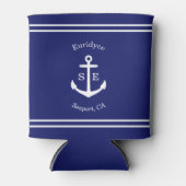 Nautisch Anker Custom (blauw) Blikjeskoeler (Voorkant)