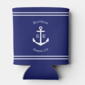 Nautisch Anker Custom (blauw) Blikjeskoeler (Achterkant)