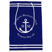 Nautisch Anker Custom (blauw) Medium Cadeauzakje (Voorkant)