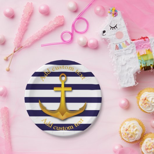Nautisch anker Custom Party Paper Borden Papieren Bordje (Feest)