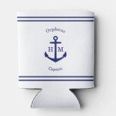 Nautisch Anker Custom (wit & blauw) Blikjeskoeler (Achterkant)