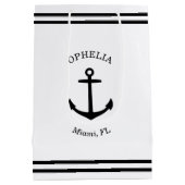 Nautisch Anker Custom (wit & zwart) Medium Cadeauzakje (Achterkant)