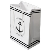 Nautisch Anker Custom (wit & zwart) Medium Cadeauzakje (Achterkant Gekanteld)