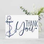 Nautisch Anker Dank Je Wit Bedankkaart (Staand voorkant)