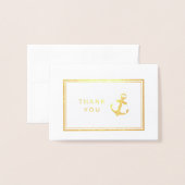 Nautisch anker | Dank u wel Folie Kaarten (Voorkant met envelop)