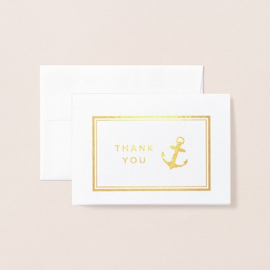 Nautisch anker | Dank u wel Folie Kaarten (Voorkant met envelop)