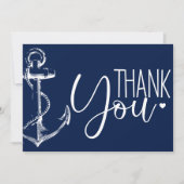 Nautisch Anker Dankjewel Navyblauw Bedankkaart (Voorkant)