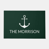 Nautisch anker donker grenen groen Custom Boot Naa Deurmat (Voorkant)