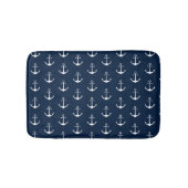 Nautisch anker donkerblauw blauw wit patroon schat badmat (Voorkant)