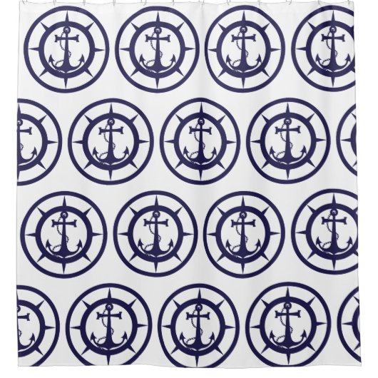 Nautisch anker douchegordijn (Voorkant)