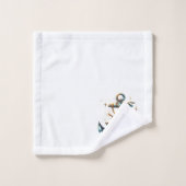 Nautisch Anker en Captains Wheel Bad Handdoek (Wasdoekje)