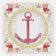 Nautisch anker en Floral roseate