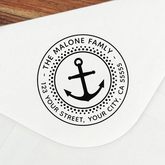 Nautisch anker- en grensterugkeeradres  zelfinktende stempel