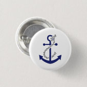 Nautisch anker en helling ronde button 3,2 cm (Voorkant /achterkant)