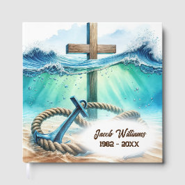 Nautisch anker en kruis herdenkingsdienst gastenboek