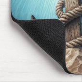 Nautisch anker en kruis in oceaanwater muismat (Hoek)