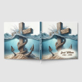 Nautisch anker en kruis voor herdenkingsdienst gastenboek (Volledig)