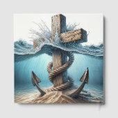 Nautisch anker en kruis voor herdenkingsdienst gastenboek (Achterkant)