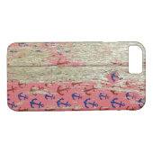 Nautisch anker en rustiek hout Case-Mate iPhone case (Achterkant (Horizontaal))