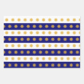 Nautisch anker- en scheepswielpatroon op blauw van inpakpapier vel (Voorkant 2)