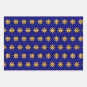 Nautisch anker- en scheepswielpatroon op blauw van inpakpapier vel (Voorkant)